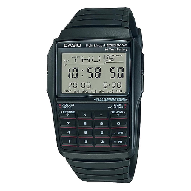 Reloj CASIO DBC-32-1ACF Calculadora Data Bank, 10 Year Battery-Negro negro 37 mm Casio Casio DBC-32-1ACF
