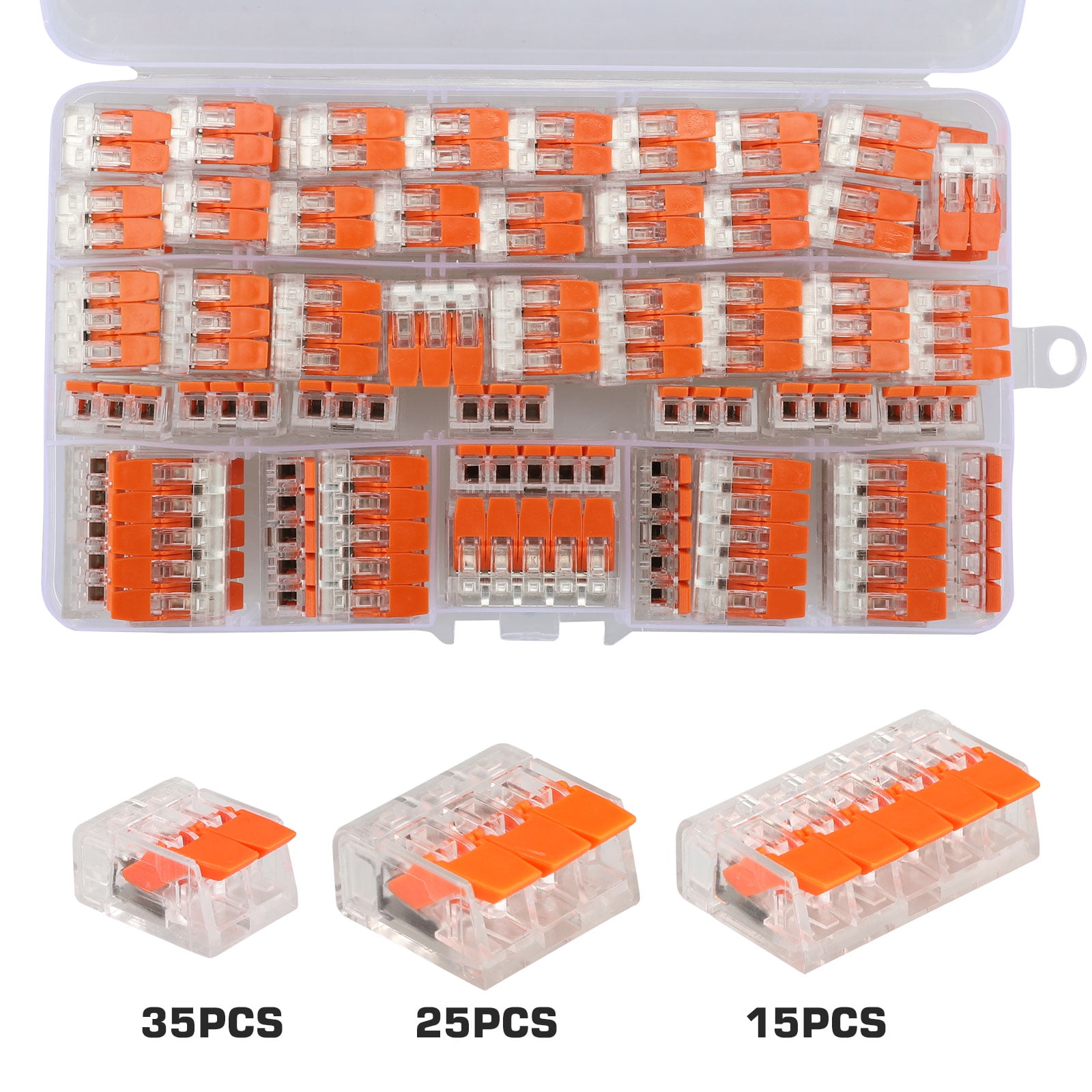 Assortiment de 75 connecteurs à levier et écrous à levier, kit de  connecteur de fil, connecteurs d'épissure compacts, connecteurs électriques  universels multifonctions souples et durs (2 ports, 3 ports, 5 ports) 