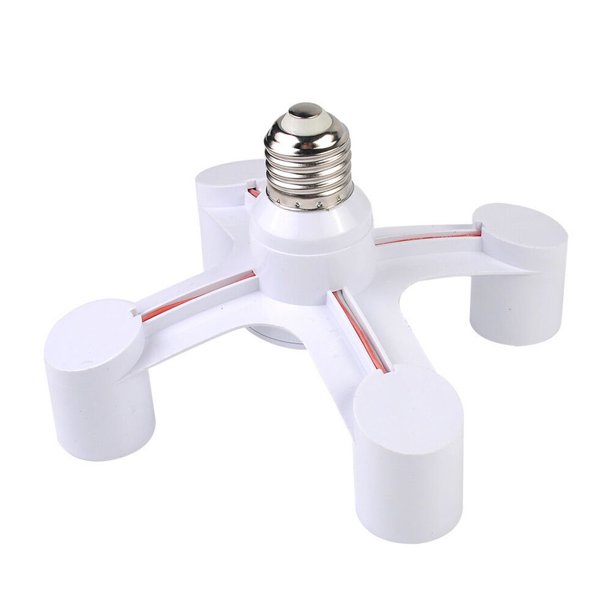 4 in 1 Light Socket Splitter E27 Adapter Basement Bulbs LED Standard