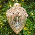 thumbnail image 2 of Holiday Time Champagne Gold Glitter/Sequin Drop Ornament, 2 of 3