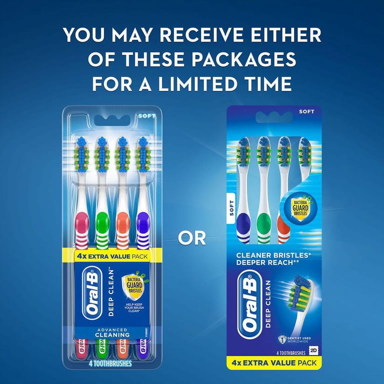 Oral-B Bacteria Blast Toothbrush, Soft, Deep Clean with Power Tip