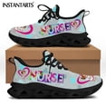 thumbnail image 1 of Zapatillas deportivas de malla con estampado de enfermera, transpirables, con cordones, para mujer, con plataforma de enfermería, 1 of 6