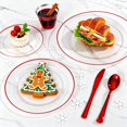 thumbnail image 2 of SUT 350 Pcs Red and Clear Plastic Dinnerware Set for 50 Guests, Include: 50 Dinner Plates, 50 Dessert Plates, 50 Pre Rolled Napkins With Silverware,, 2 of 8