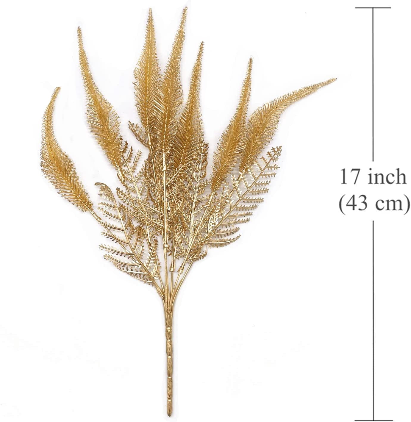 Morttic Artificial Golden Baby Breath Flowers, Plastic Fake Gypsophila Flower for Indoor Outdoor Christmas Wedding Home Party Table Arrangement Decoration DIY Planter Filler Gold Leaves Decor - 3 Pack