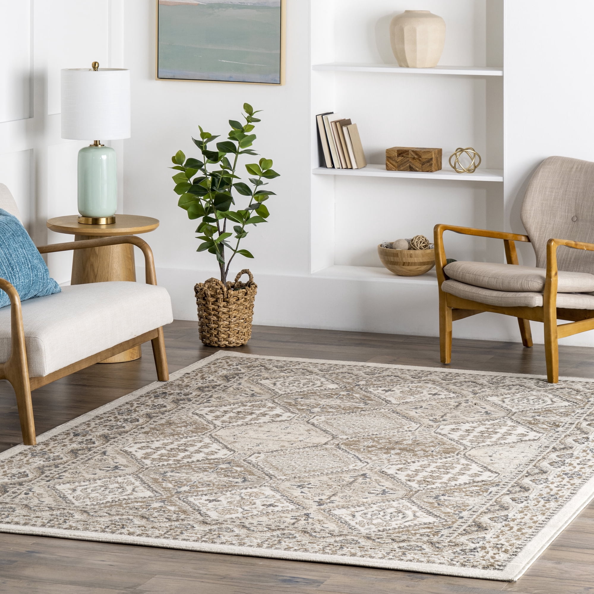 nuLOOM Becca Traditional Tiled Beige 2' x 3' Transitional Area Rug