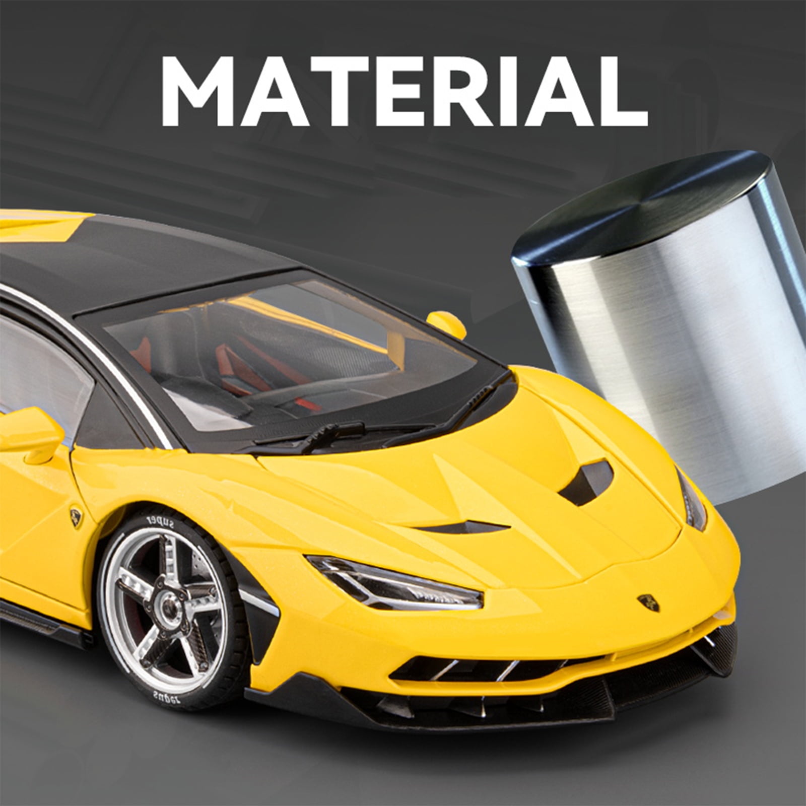 Anmyjuly 1:18 scale LP770 sports car model kits with Alloy Body, Shock Absorption Tires, Simulated Lights & Sound, Steerable Front Wheels & Adjustable Rear Wing, die cast metal toy cars