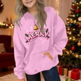 thumbnail image 4 of Sudadera con capucha para niñas y niños, sudadera de manga larga con cuello redondo y estampado de moda, jersey con bolsillo, sudadera de poliéster para niñas, 4 of 8