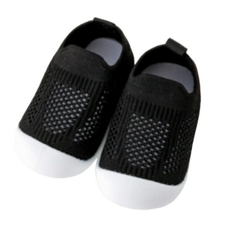 

XIAN Boys Girls First Walking Shoes Non-Slip Slippers Boys & Girls Slip On Sneakers Gift for Baby Shower First Birthday Black 17