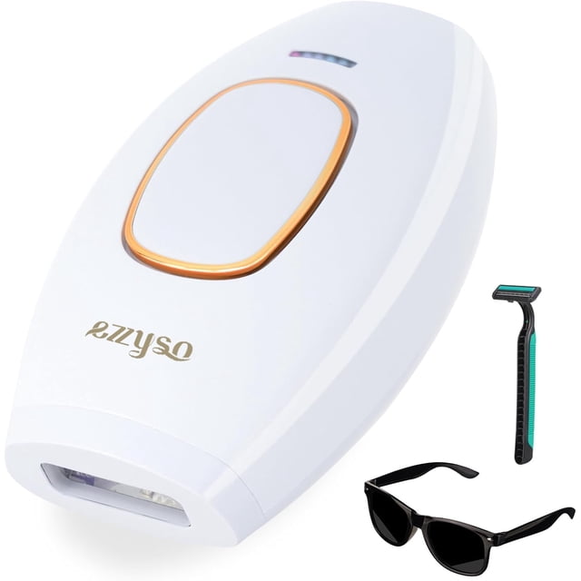 Depiladora Láser, Depiladora Portátil, Cinco Niveles de Energía Depiladora de Luz Pulsada Intensa, Afeitadora con Gafas, Apta para Mujer y Hombre