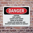 thumbnail image 4 of (2 Pack) Caution Ship Ladder Always Face Ladder Going OSHA Danger Sign 14 Inch X 10 Inch Plastic Sign, Weather Resistant, UV Protected for Workplace, Business, and Construction Site,, 4 of 8