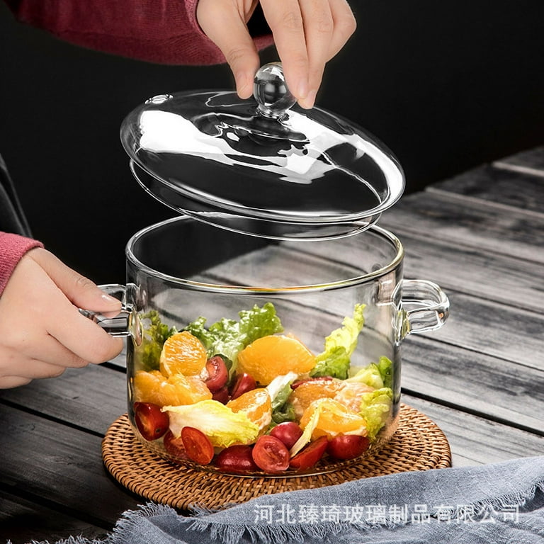 Glass Cooking Pot - 2l/67oz Glass Saucepan Heat-resistant Borosilicate Glass  Handmade Cookware Set Stovetop Pot - Safe For Pasta 