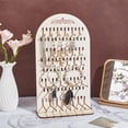 thumbnail image 4 of Wood Pegboard Display Stand with 78 Hooks Large Jewelry Holder Organizer Arch Shaped Wooden Earring Displays Rack, 4 of 5