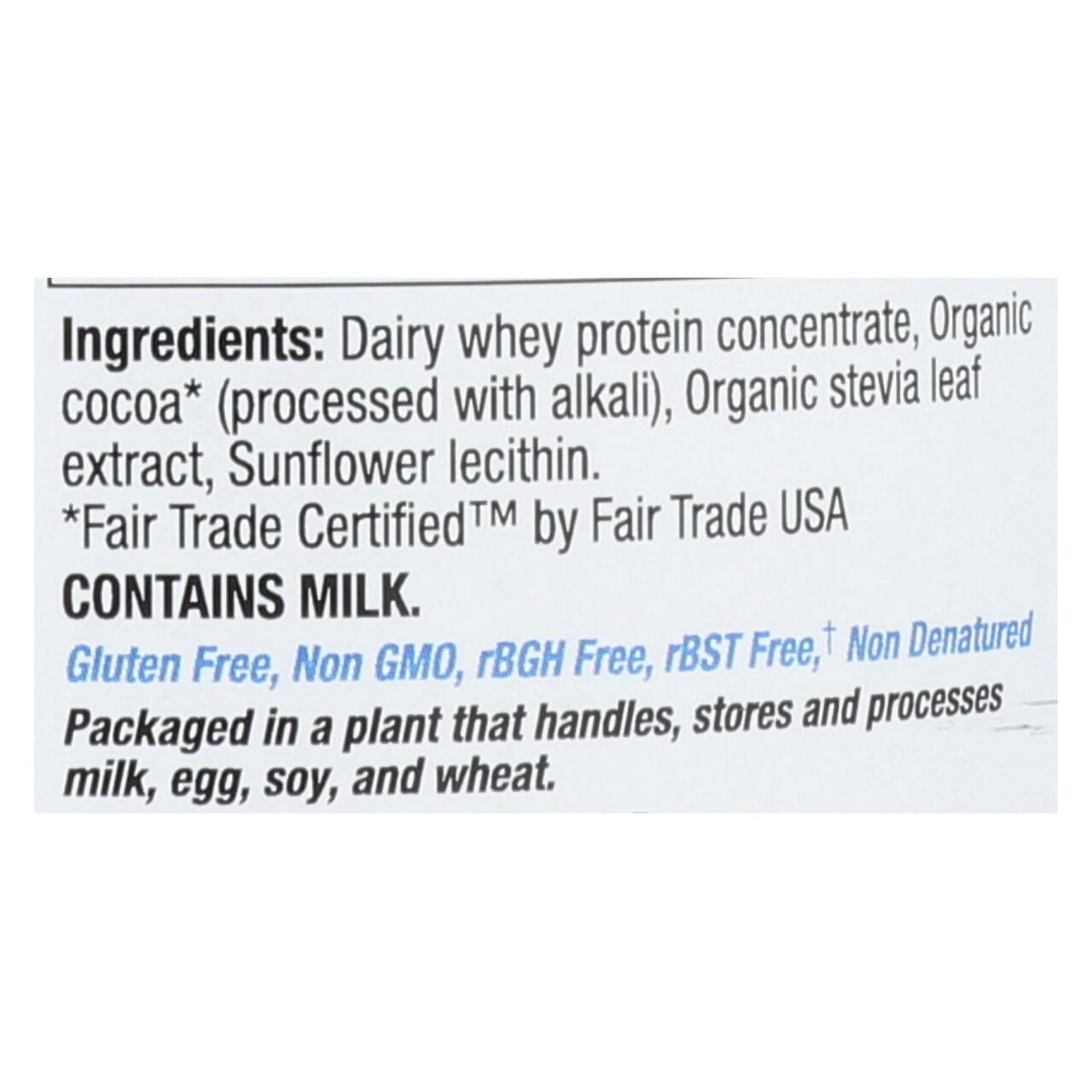 Tera's Whey rBGH Free Whey Protein Powder, Dark Chocolate Cocoa, 20g Protein, 0.75 Lb