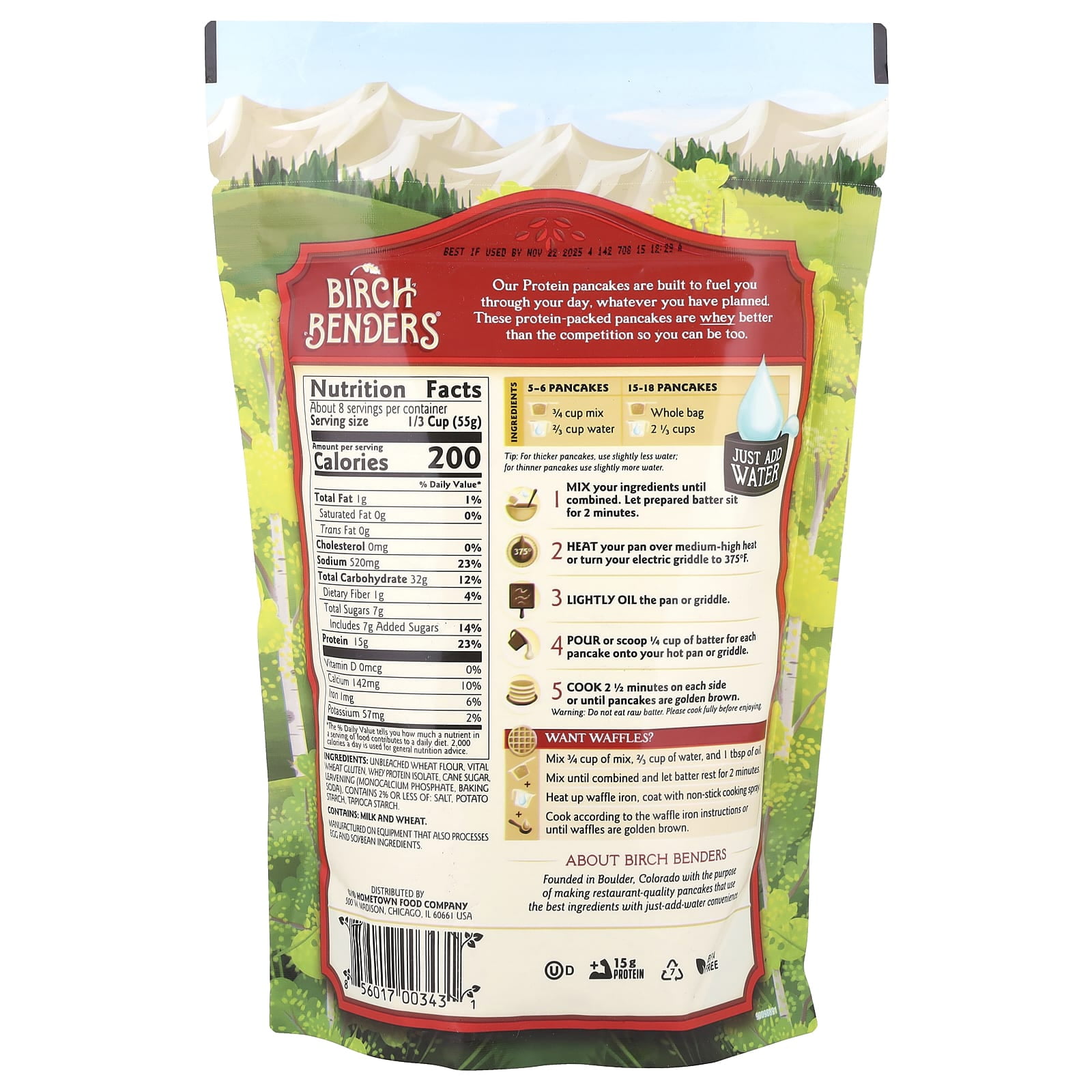 Birch Benders Protein Pancake & Waffle Mix Plain 16 oz Pack of 2