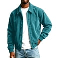 thumbnail image 4 of Men Lapel Collar Corduroy Button Jacket Long Sleeve Vintage Cargo Outer Coat with Pocket, 4 of 7