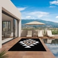 thumbnail image 2 of Black White Beige Boho Outdoor Rug 3x5 Ft, Non Slip Washable Area Rug, Western Geometric Aesthetic Patio Rugs Carpet Runner, Large Floor Mat for Indoor/Outdoor Deck Porch Camping, 2 of 8