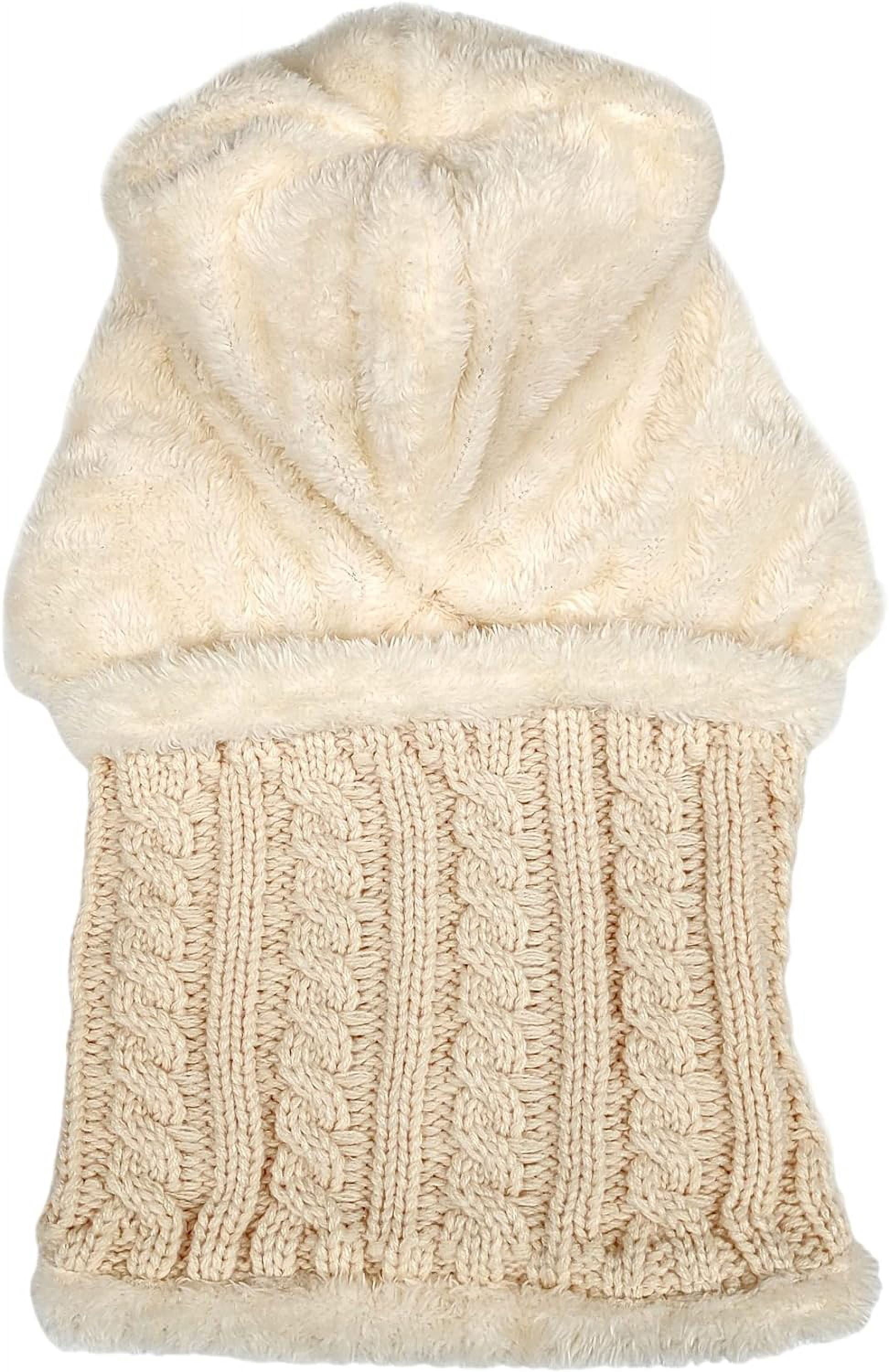 YooGuoGuo Women Winter Beanie Hats One Piece Fleece Lined Knit Balaclavas Mask Set Skull Neck Circle Scarf Ski Snow Hat Pompom