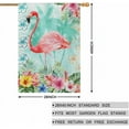 thumbnail image 2 of Pink Flamingo House Flag 28 x 40 Inch Large Vertical Double Sided Summer Fresh Palm Trees Background Watercolor Flowers Seasonal Outside Décor for Garden Yard Farmhouse Flags, 2 of 6