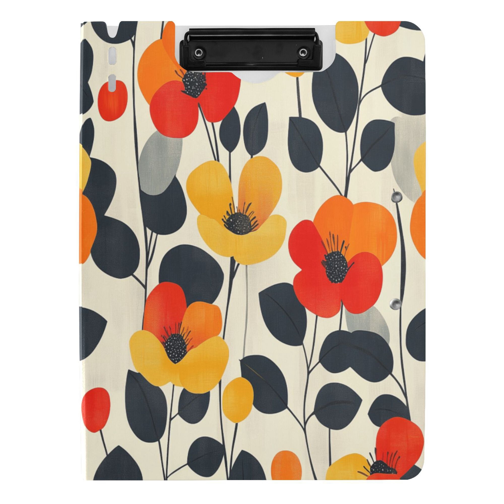 FORMRS A4 Clipboard Folder with Pen Holder Horizontal Foldable School Office Binder, Floral Pattern