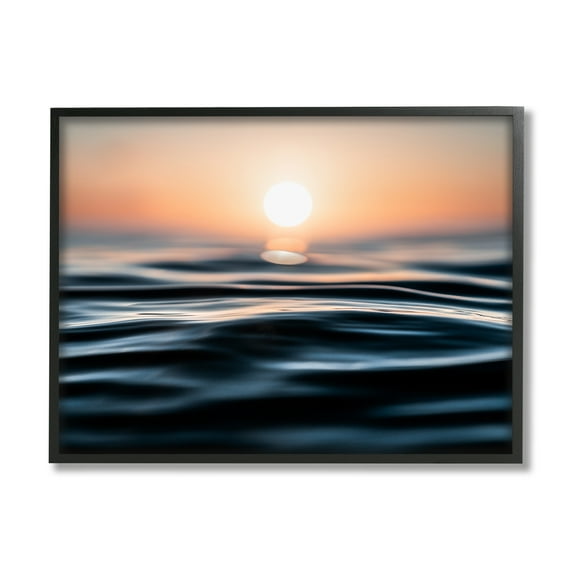 Stupell Industries Abstract Sunlit Ripples Landscape Painting Black Framed Art Print Wall Art, 14 x 11