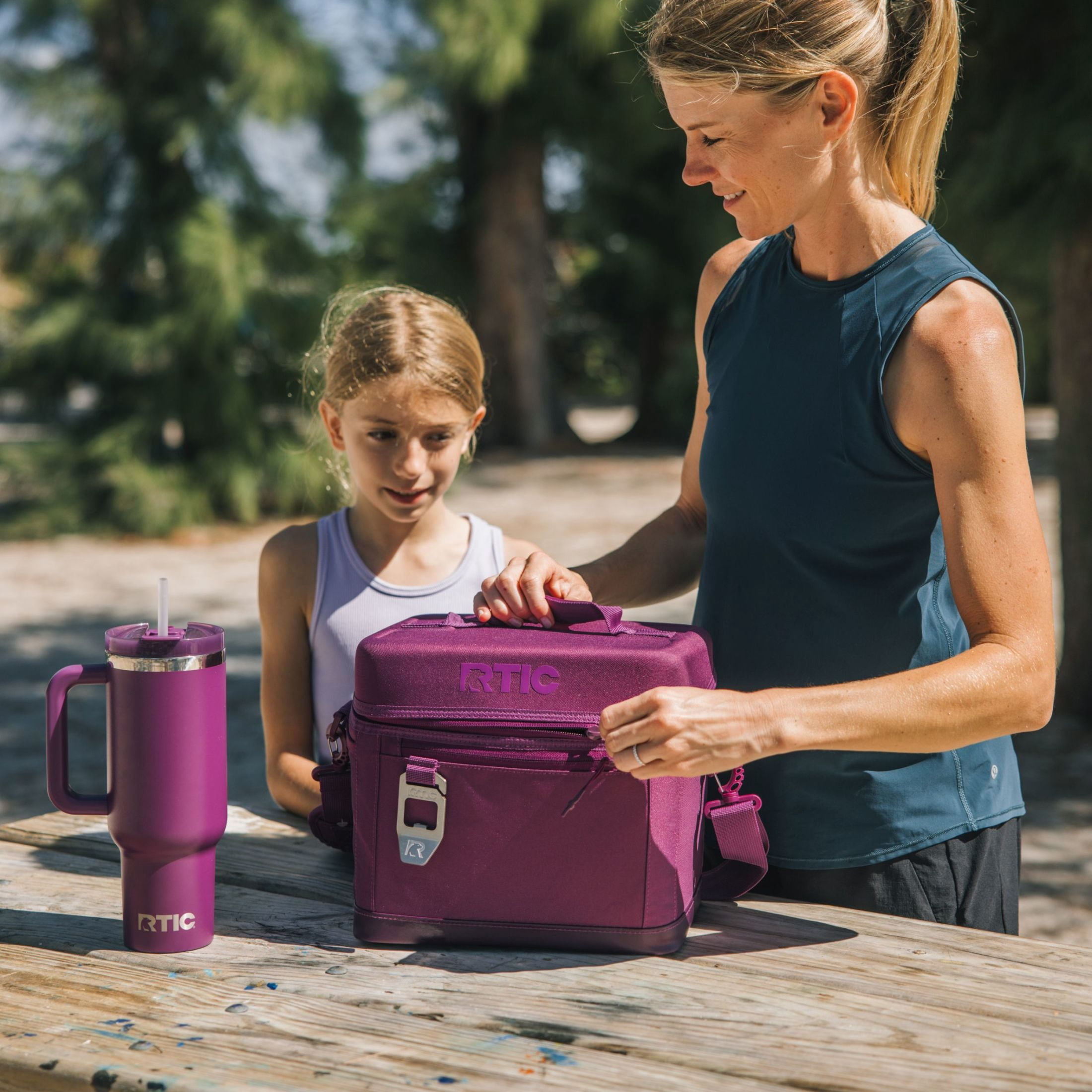 RTIC 15-Can, 16 Qt, Collapsible Soft Cooler with Bottle Opener, Berry Jam