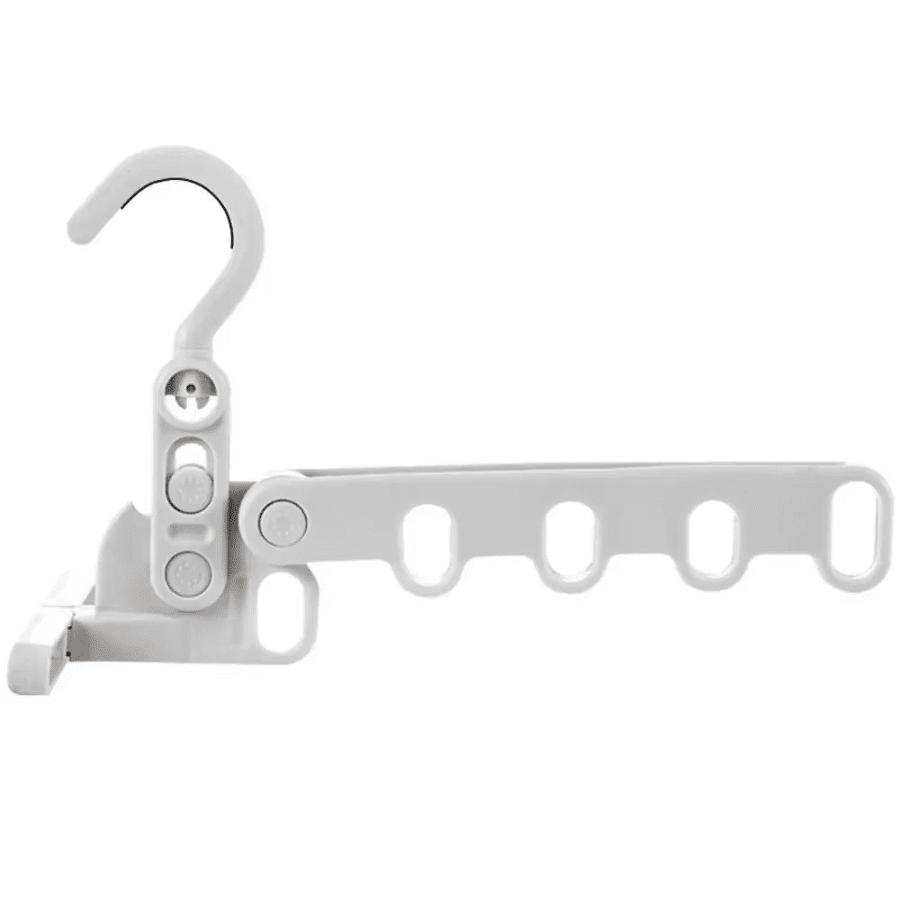 5 Hole Folding Clothes Hanger Hanging Rack Stand Heavy Duty With Clips Organizer For Babies Wall Stick Rod Support Travel Hooks Hotel