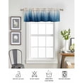 thumbnail image 6 of Blue Ombre Stripe Curtain Valance for Windows/Living Room/Kitchen/Bathroom/Café, Short Rod Pocket Tier Curtain Window Treatment Panel Abstract Art Modern Gradient Beige Topper Curtain 54''x18'', 6 of 6
