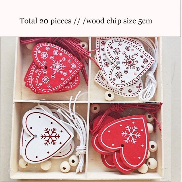 Decoraciones navideñas, caja de madera para decoración del hogar, adornos navideños hechos a mano, Chip de madera, bricolaje, granja, decoración navideña, M