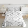 thumbnail image 2 of Homewish Cartoon Grey Bowknot Full Size Comforter Sets for Kids, Romantic Love Heart Bedding Comforter Set, Square Buffalo Plaid Reversible Bedding Sets, Lightweight Room Decor, 3pcs, 2 of 8