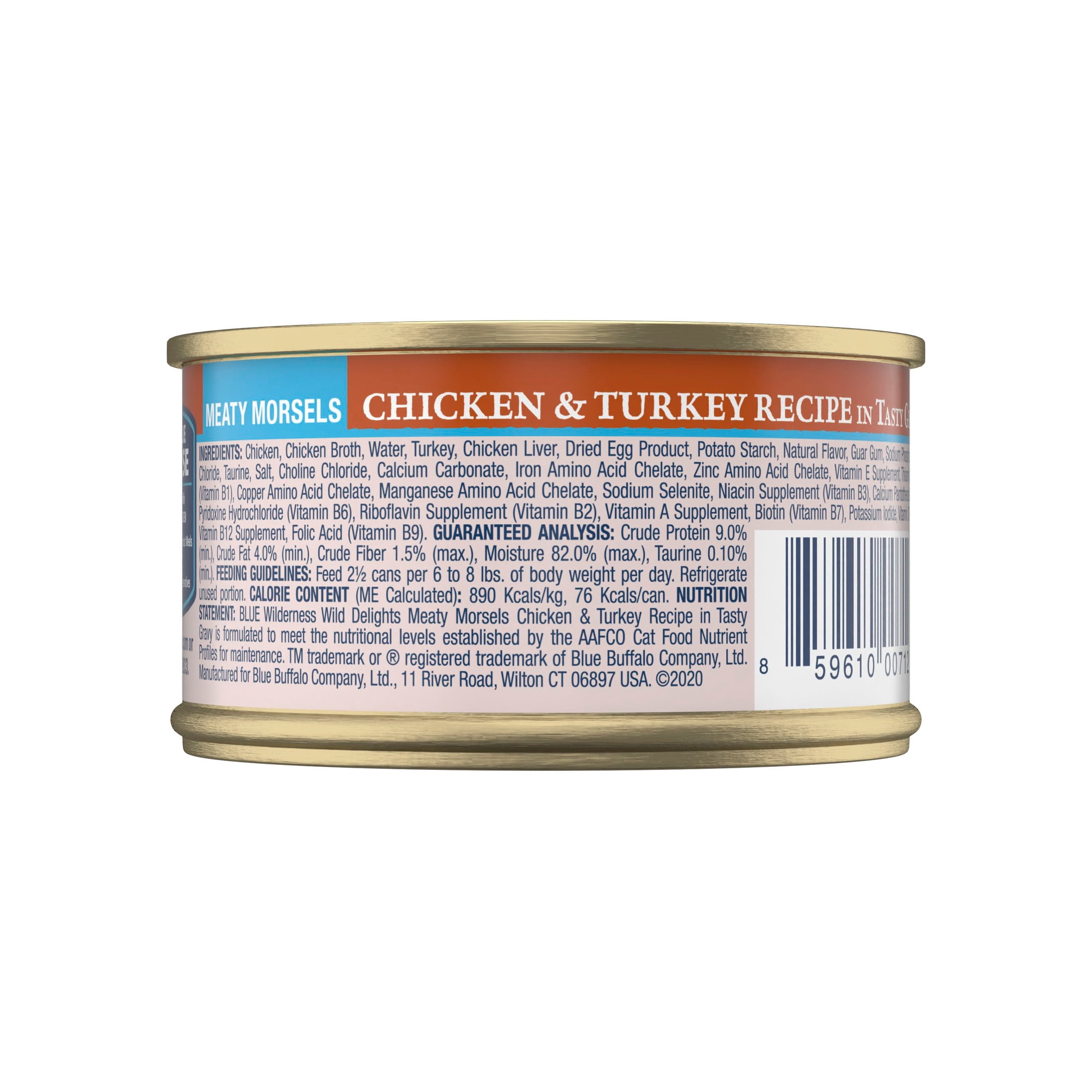 (12 pack) Blue Buffalo Wilderness Wild Delights Grain Free Wet Cat Food, Chicken & Turkey, 3oz Can