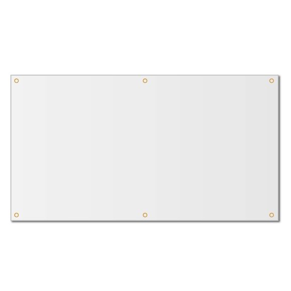 Milweb1 - Blank White Vinyl Banner Sign with Grommets (3'x4')