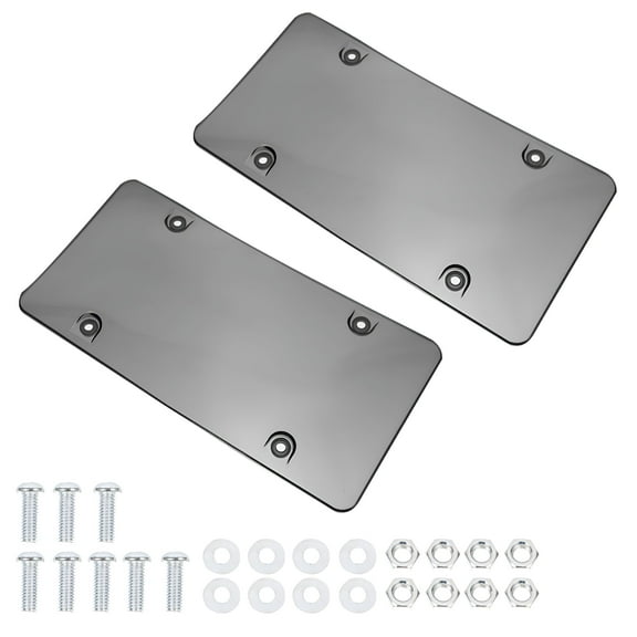 MELIVO 2pcs License Plate Covers Shield UV Resistant Car License Plates Covers Car Plate Frame