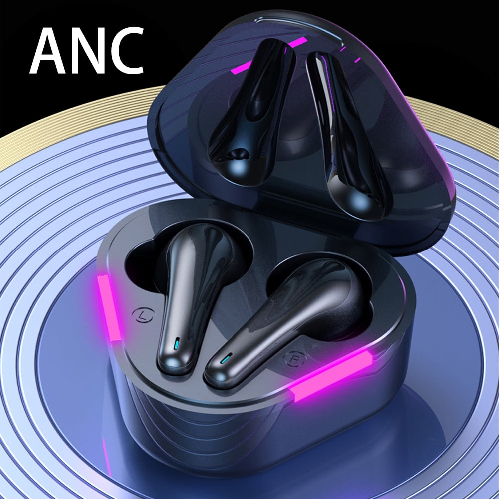 Wireless Earbuds ANC Earphones TWS Bluetooth 5.0 Earbuds with Charging Case, Active Noise Canceling Headphones, Waterproof Sports In-ear Headset, 12H Playtime for iPhone Airpods and Android (Black)