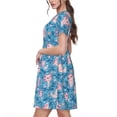 thumbnail image 2 of Balery happy baby axolotls Vestidos sueltos de manga corta para mujer, vestidos de verano 2025, vestidos casuales de corte A con vuelo., 2 of 6