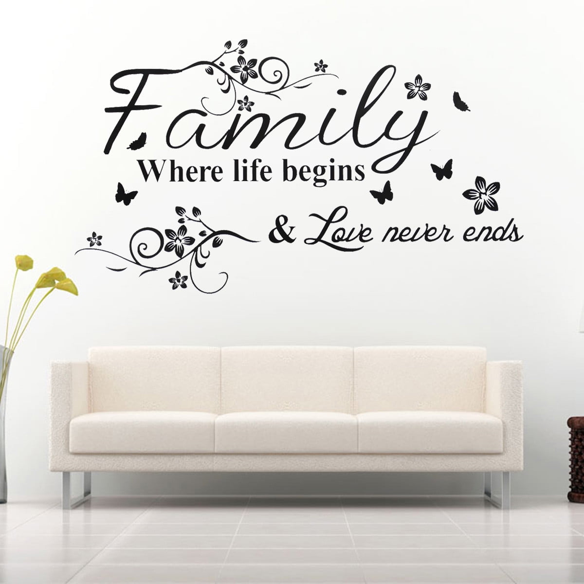 FAMILY HOME HOUSE Wall Quote Sticker Vinyl Art Decal Transfer Mural Stencil Deco 