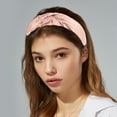 thumbnail image 2 of Unique Bargains 1 Pcs Faux Leather Knotted Headband Hairband for Women 1.57 Inch Pink, 2 of 7