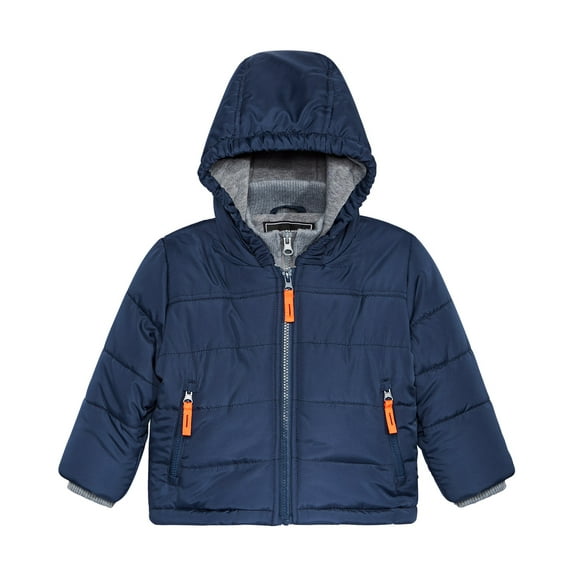 S Rothschild & Co Baby Boy's Hooded Bubble with Fleece Jacket Blue Size 6MOS