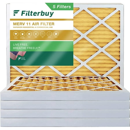 

Filterbuy 20x25x2 MERV 11 Pleated HVAC AC Furnace Air Filters (5-Pack)