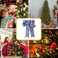 thumbnail image 3 of sruoe Christmas Tree Bows Ribbon, Christmas Tree Decorations Indoor, Xmas Tree Bowknot Ornaments, Wreath, Sequined Bow, Hanging Christmas Tree Topper for Wedding Holiday Party Decoration, Blue, 3 of 6