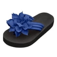 thumbnail image 4 of Rokment Women's 3D Flower Flip Flops Elegant Bohemian Beach Summer Thongs Sandals Comfortable Casual Travel Memory Foam Slip on Flat Dress Slippers for Woman Indoor Outdoor Blue Size 7, 4 of 5