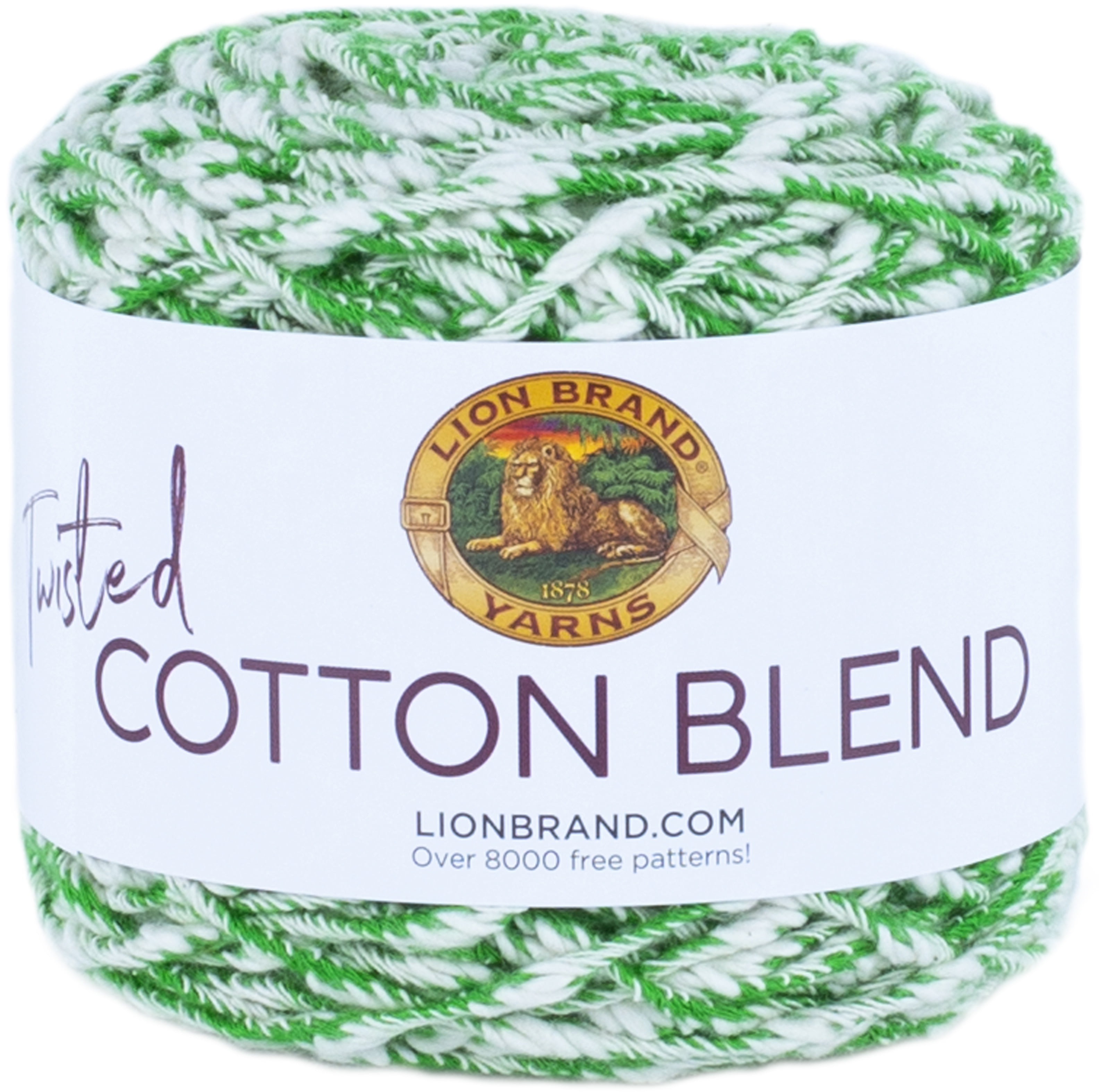 Lion Brand Twisted Cotton Blend YarnGrass/Ecru