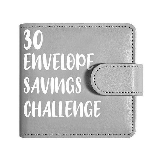 Portable 30 Envelope Challenge Binder Fashion Practical Savings Book Large Capacity Reusable Pu Cash Deposit Book Save Money