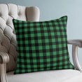 thumbnail image 4 of Pillow Covers 16x16 Set of 2, Green Black Plaid Throw Pillow Covers Decorative Couch Cushion Cover, Farmhouse Buffalo Checkered Vintage Grid Microfiber Soft Pillowcases for Bedroom Living Room Sofa, 4 of 9