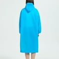 thumbnail image 5 of Rohuuque Women's and Men's Rain Poncho Long Sleeve Waterproof Rain Cape with Hood Buttons Outdoor Parent Matching Rainwear Blue, 5 of 7