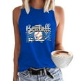 thumbnail image 2 of EQWLJWE Hauts d'Été pour Femmes Hauts pour Femmes en Liquidation Mode Femmes Imprimé Col Rond Sans Manches Chemises Tuniques Tee Tops, 2 of 5