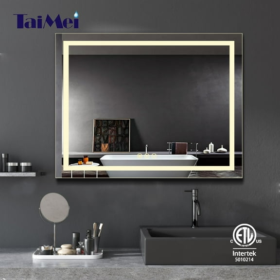 Taimei 48" W x 36" H x 1.5” D (MD04-4836SF2) LED Lighted Mirror, Touch Screen power on/off, elegant design by FOCA US