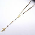 thumbnail image 2 of Women's 3 Colors Beads Religious Rosary Cross Charm Y Necklace Chain 24 inches length 18kt Gold Plated - Prayer Virgin De Guadalupe Rosario Crucifijo, 2 of 5