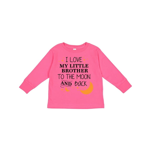 Inktastic I Love My Little Brother to the Moon and Back Boys or Girls Long Sleeve Toddler T-Shirt