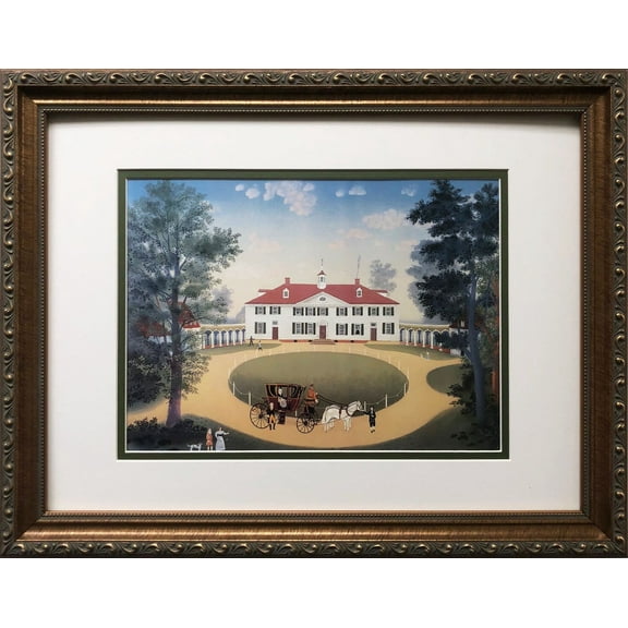 Michel Delacroix "Mount Vernon" CUSTOM FRAMED New Primitive Art Generic