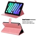 thumbnail image 4 of Case for iPad Mini 6 2021 (8.3 Inch) 6th Generation Case, Embossed Cat & Tree PU Leather Retro Shockproof Magnetic Clasp Wallet Card Slots Folio Kickstand Cover for iPad Mini 6th Gen, Pink, 4 of 6